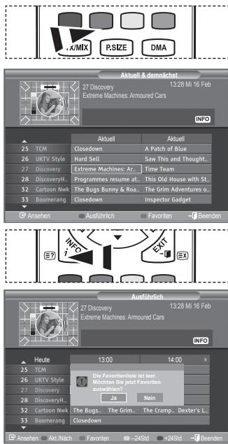 SAMSUNG LE40A656A1F - Im Menu des elektronischen Programmführers können Sie alle Kanäle oder die bevorzugten Kanäle anzeigen. - 1