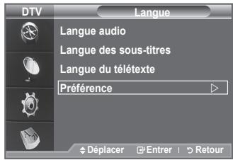 SAMSUNG LE40A656A1F - Ce menu compte 6 sous-menus : Première langue audio, Deuxième langue audio, Première langue de sous-titres, Deuxième langue de sous-titres, Première langue de texte, Deuxième langue de texte. - 1
