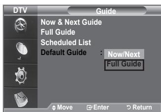 SAMSUNG LE40A656A1F - Setting the Default Guide - 1
