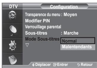 SAMSUNG LE40A656A1F - Configuration du mode sous-titres - 1