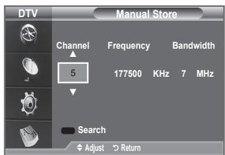SAMSUNG LE40A656A1F - Updating the Channel List Manually - 1