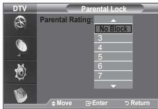 SAMSUNG LE40A656A1F - Setting up the Parental Lock - 3
