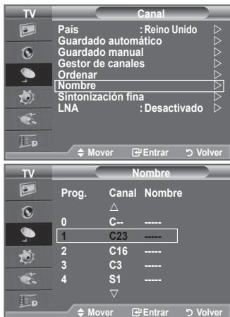 SAMSUNG LE40A656A1F - Asignación de nombres de canales - 1