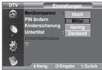 SAMSUNG LE40A656A1F - Die Transparenz des Menus ist einstellbar. - 1