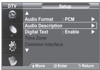 SAMSUNG LE40A656A1F - Selecting the Audio Description - 1