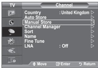 SAMSUNG LE40A656A1F - Storing Channels Manually - 1