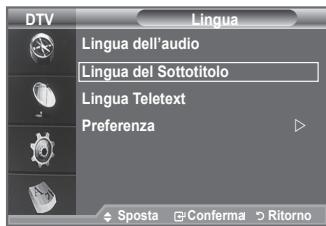SAMSUNG LE40A656A1F - Selezione della lingua preferita (sottotitoli, audio o teletext) - 2