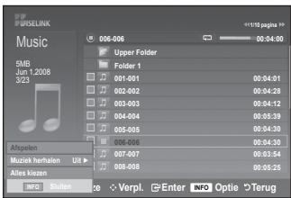 SAMSUNG LE40A656A1F - Gebruik van de MP3 lijst - 2