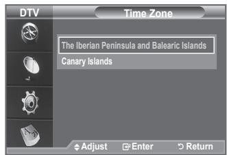 SAMSUNG LE40A656A1F - Select the local time zone. - 2