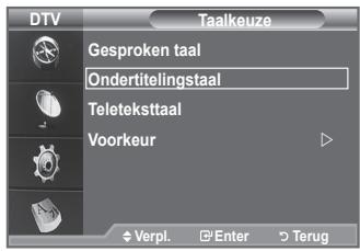 SAMSUNG LE40A656A1F - U kunt de standardtaal voor ondertiteling, audio en teletekst wijzigen. Hiermee geeft u de taalformatie voor het inkomende signalaal wee. - 2