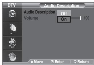 SAMSUNG LE40A656A1F - Selecting the Audio Description - 2