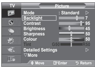 SAMSUNG LE40A656A1F - Adjusting the Custom Picture - 1