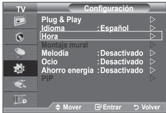 SAMSUNG LE40A656A1F - Ajuste y visualización de la hora actual - 1
