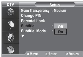 SAMSUNG LE40A656A1F - Setting the Subtitle - 1