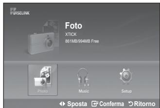 FOSI WISELINK Foto XTICK 861MB/994MB Free Photo Music Setup Sposta Conferma Ritorno