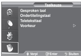 Taalkeuze Gesproken taal Ondertitelingstaal Teletekstaal Voorkeur Verpi Enter Sluiten