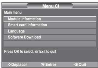 SAMSUNG LE40F86B - Cela aide l'utilisateur à sélectionner un élément du menu pris en charge par CAM. - 1