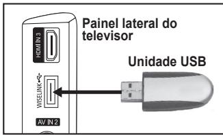 Painel lateral do television Unidade USB
