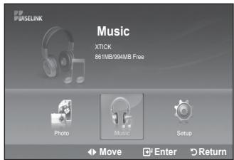 USELINK Music XTICK 861MB/994MB Free Photo Music Setup Move Enter Return