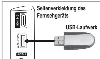 Seitenverkleidung des Fernsehgeräts USB-Laufwerk VSWELIN-4 AV IN 2