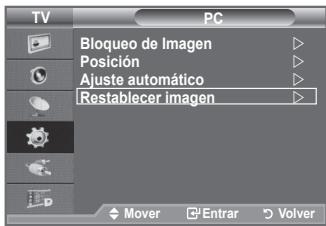 TV PC Bloqueo de Imagen Posición Ajuste automático Restablecer imagen Mover Entrar Volver