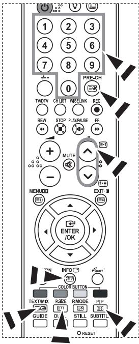 1 2 3 4 5 6 7 8 9 0 PRE-CH TND/TV CHUST WSELINK REC REW STOP PLAY/PAUSE FF MUTE - MENU ENTER /OK EXIT INFO COLOR BUTTON TEXT/MIX SIZE PMODE PIP GUIDE DI STILL SUBTITLE O RESET
