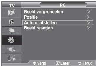 TV PC Beeld vergrendelen Positie Autom. afstellen Beeld retseten Verpl Enter Terug
