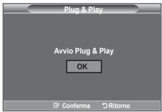 Plug & Play Avvio Plug & Play OK Conferma >Ritorno