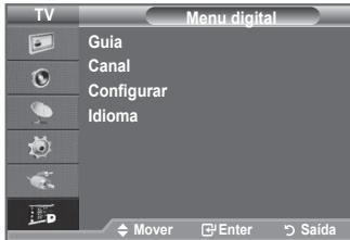 TV Menu digital Guia Canal Configurar Idioma Mover Enter Saída