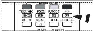 COMPUTION TEXT/MIX PSIZE PMODE PIP GUIDE DUAL STILL SUBTITLE SET RESET