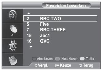 Favorieten bewerken 2 BBC TWO 5 Five 7 BBC THREE 15 abc1 16 QVC Alles kiezen Niets kiezen Trailer Verpl. Keuze Terug
