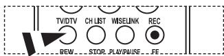 TV/DTV CH LIST WISELINK REC REW STOP PLAY/PAUSE FE