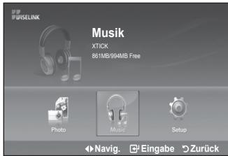 WISELINK Musik XTICK 861MB/994MB Free Photo Music Setup Navig. Eingabe Zurück
