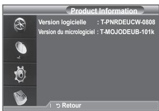 Product Information Version logicielle : T-PNRDEUCW-0808 Version du micrologiciel : T-MOJODEUB-101k 1 5 Retour