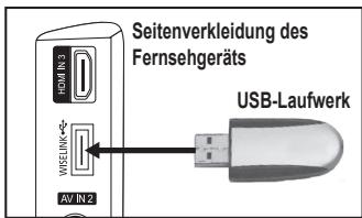Seitenverkleidung des Fernsehgeräts USB-Laufwerk VWELIN AV IN 2