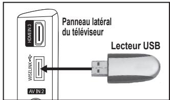 Panneau latéral du téléviseur Lecteur USB