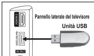 Pannello laterale del televisore Unità USB
