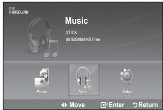 USELINK Music XTICK 861MB/994MB Free Photo Music Setup Move Enter Return