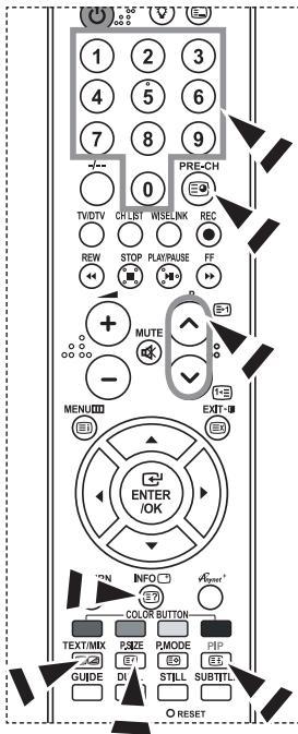 1 2 3 4 5 6 7 8 9 PRE-CH TVDTV CYLBT WISELINK REC REW STOP PLAYPAUSE FF MUTE - MENU EXIT ENTER/OK NFO COLOR BUTTON TEXT/MIX PASE PMODE PHP GUIDE DI STILL SUBTITLE RESET