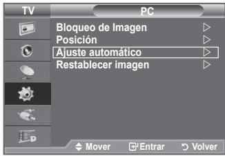TV PCI Bloqueo de Imagen Posición Ajuste automático Restablecer imagen Mover Entrar Volver