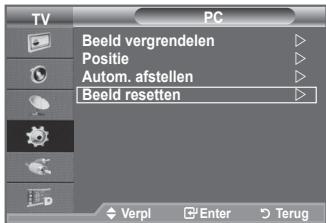 TV PC Beeld vergrendelen Positie Autom. afstellen Beeld resetten Verpl Enter Terug