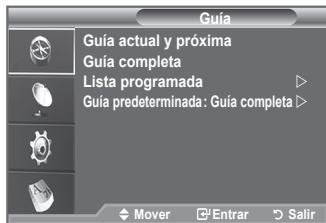 Guía Guía actual y próxima Guía completa Lista programada Guía predeterminada: Guía completa Mover Entrar Salir