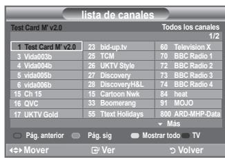 lista de canales Test Card M° v2.0 Todos los canales 1/2 1 Test Card M° v2.0 23 bid-up.tv 60 Television X 3 Vida003b 25 TCM 70 BBC Radio 1 4 Vida004b 26 UKTV Style 72 BBC Radio 2 5 vida005b 27 Discovery 73 BBC Radio 3 6 vida006b 28 DiscoveryH&L 74 BBC Radio 4 15 Ch 15 15 Cartoon Nwk 84 heat 16 QVC 33 Boomerang 91 MOJO 17 UKTV Gold 55 Text Holidays 800 ARD-MHP-Data Más Pág. anterior Pág. sig Mostrar todo TV ↔ Mover Ver Volver