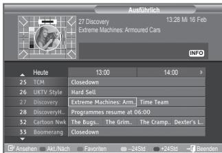 Ausführlich 27 Discovery Extreme Machines: Armoured Cars 13:28 M 16 Feb INFO Heute 13:00 14:00 25 TCM Closedown 26 UKTV Style Hard Sell 27 Discovery Extreme Machines: Arm Time Team 28 DiscoveryH. Programmes resume at 06:00 32 Cartoon Nwk The Bugs... The Grim... The Cramp... Dexter's L... 33 Boomerang Closedown Ansehen - Akt/Nach - Favorites - -24Std - +24Std - Blendes