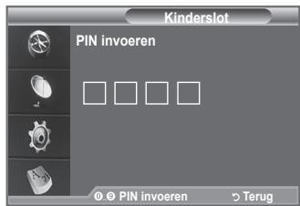 Kinderslot PIN invoeren 0 0 PIN invoeren 5 Terug
