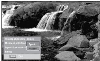 Velocità slide show - Veloco Musica di sottofondi Spento Impostazione musica di Altenico Elenico INFO Esci