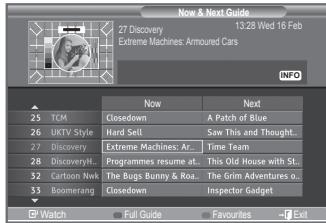 SAMSUNG LE40F86BD - In the EPG menu, you can display all channels or favourite channels. - 2