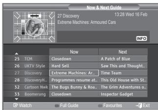 SAMSUNG LE40F86BD - Viewing the EPG (Electronic Programme Guide) Information - 1
