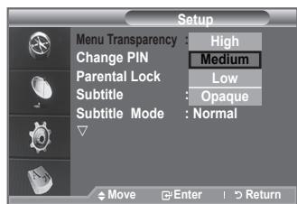 SAMSUNG LE40F86BD - You can set the Transparency of the menu. - 1