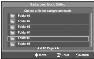 SAMSUNG LE40F86BD - Using the Menu during a Slide Show - 3